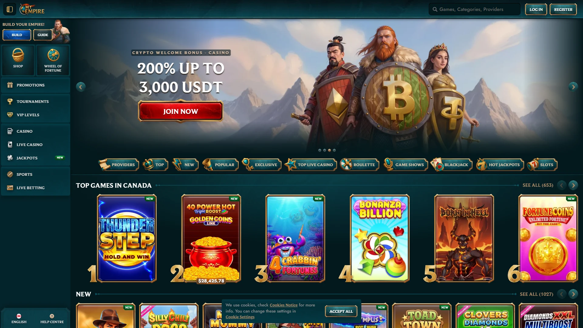 MyEmpire homepage